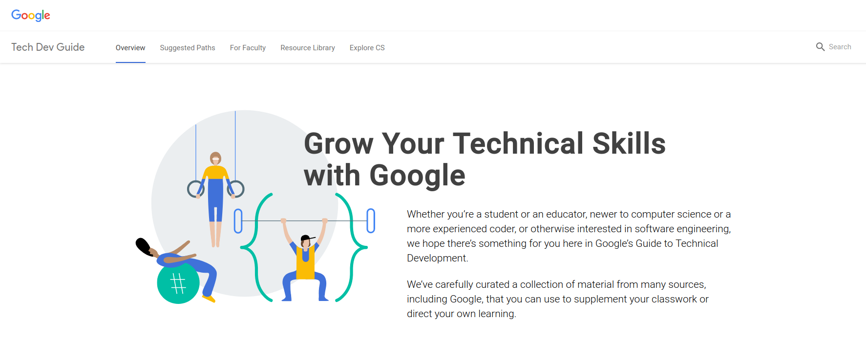 Google Tech Dev Guide Landing
Page